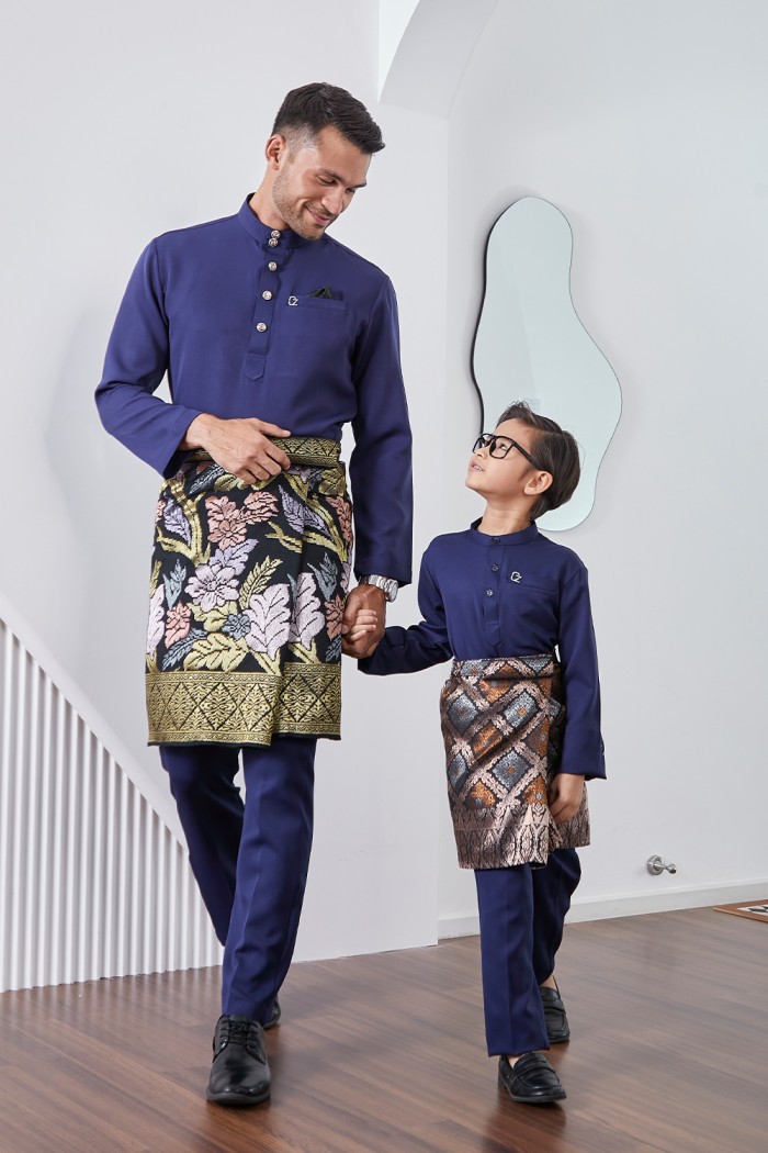 Baju Melayu Yusoff Kids - Navy Blue